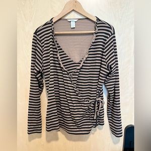 Long Sleeved Striped Nursing Top
